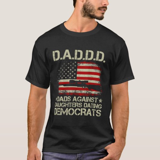 Daddy Pistool Dads Tegen Dochters Dating Democrats T-shirt (Voorkant)