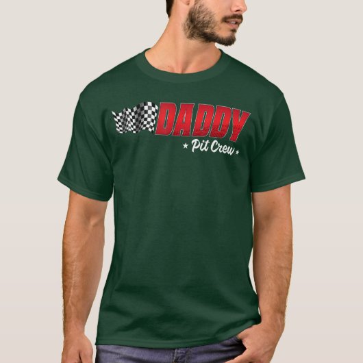 Daddy Pit Crew Race Verjaardag Familie Racing Volw T-shirt (Voorkant)