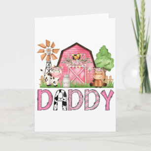 Daddy Roze Boerderij Dier Verjaardag Kinderen Matc Kaart