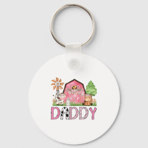 Daddy Roze Boerderij Dier Verjaardag Kinderen Matc Sleutelhanger