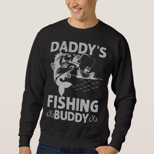 Daddy s Fishing Buddy Fishing Papa Son Boy Fathers Trui (Voorkant)