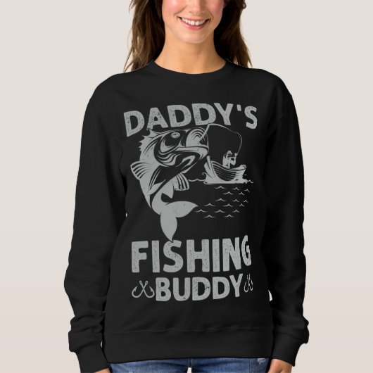 Daddy s Fishing Buddy Fishing Papa Son Boy Fathers Trui (Voorkant)