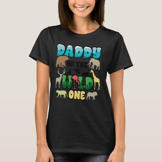 Daddy Safari 1e verjaardag van Wild One Zoo Oerwou T-shirt (Voorkant)