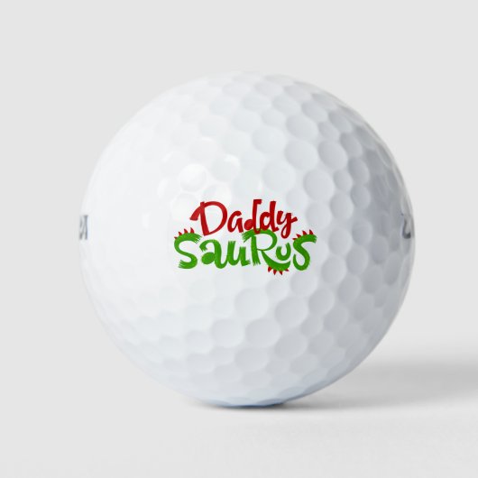 Daddy Saurus Dinosaurus Lettering Golfballen (Voorkant)