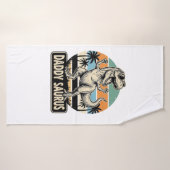 Daddy Saurus Retro Dinosaur Zonsondergang Shirt On Badhanddoek (Badhanddoek)