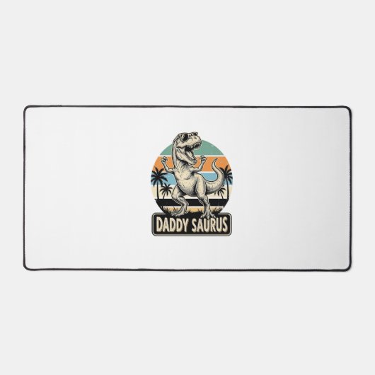 Daddy Saurus Retro Dinosaur Zonsondergang Shirt On Bureaumat (Voorkant)