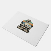 Daddy Saurus Retro Dinosaur Zonsondergang Shirt On Deurmat (Schuin)