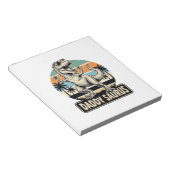 Daddy Saurus Retro Dinosaur Zonsondergang Shirt On Notitieblok (Schuin)