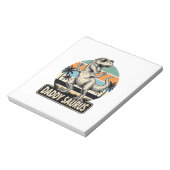 Daddy Saurus Retro Dinosaur Zonsondergang Shirt On Notitieblok (Linkerzijde)