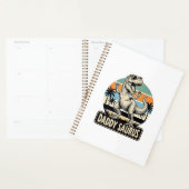 Daddy Saurus Retro Dinosaur Zonsondergang Shirt On Planner (Display)