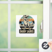 Daddy Saurus Retro Dinosaur Zonsondergang Shirt On Raamsticker (Huis)