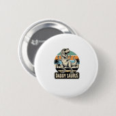 Daddy Saurus Retro Dinosaur Zonsondergang Shirt On Ronde Button 5,7 Cm (Voorkant /achterkant)