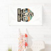 Daddy Saurus Retro Dinosaur Zonsondergang Shirt On Spandoek (Insitu)