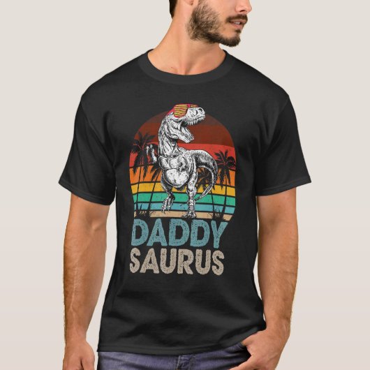 Daddy Saurus Rex Dinosaurus Bijpassende Familie Re T-shirt (Voorkant)