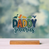 Daddy Saurus Schattige Dinosaur Papa Vectorontwerp Acryl Bord (Neutraal)