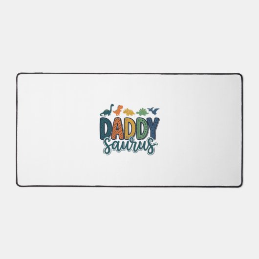 Daddy Saurus Schattige Dinosaur Papa Vectorontwerp Bureaumat (Voorkant)