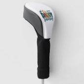 Daddy Saurus Schattige Dinosaur Papa Vectorontwerp Golfheadcover (Schuin)