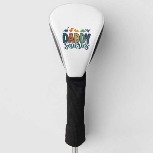 Daddy Saurus Schattige Dinosaur Papa Vectorontwerp Golfheadcover (Voorkant)