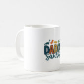 Daddy Saurus Schattige Dinosaur Papa Vectorontwerp Koffiemok (Voorkant links)