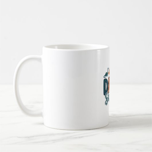 Daddy Saurus Schattige Dinosaur Papa Vectorontwerp Koffiemok (Links)
