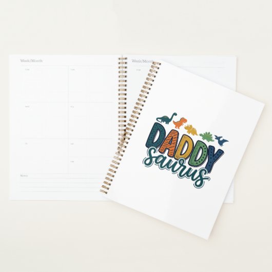 Daddy Saurus Schattige Dinosaur Papa Vectorontwerp Planner (Display)