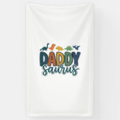 Daddy Saurus Schattige Dinosaur Papa Vectorontwerp Spandoek (Verticaal)