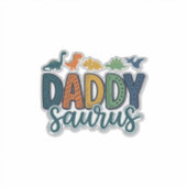 Daddy Saurus Schattige Dinosaur Papa Vectorontwerp Sticker (Voorkant)