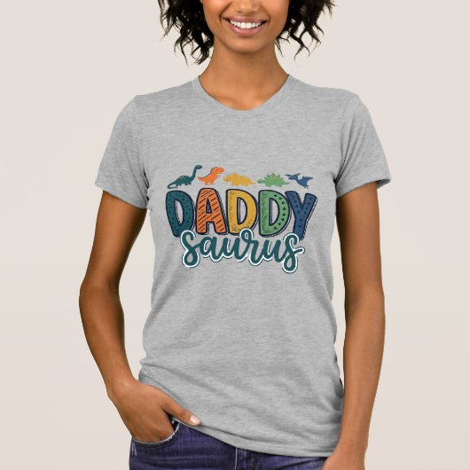 Daddy Saurus Schattige Dinosaur Papa Vectorontwerp T-shirt (Voorkant)