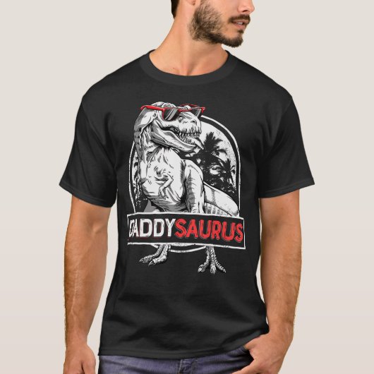 Daddy Saurus T Rex Dinosaurus Mannen Vaderdag Fami T-shirt (Voorkant)