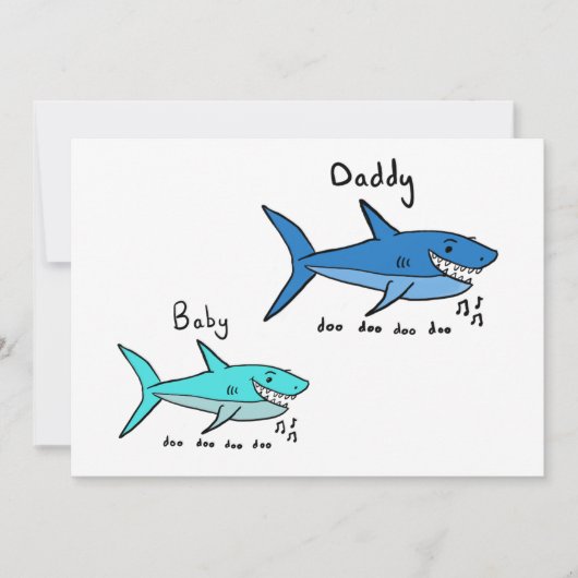 Daddy Shark & Baby Shark Vaderdag Kaart (Voorkant)