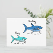 Daddy Shark & Baby Shark Vaderdag Kaart (Staand voorkant)