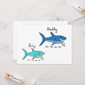 Daddy Shark & Baby Shark Vaderdag Kaart (Voorkant / Achterkant in situ)