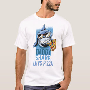 DADDY SHARK luvs PIZZA - Funny T-shirt voor DAD
