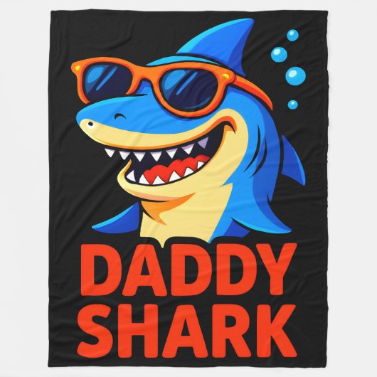 Daddy Shark Vaderdag geschenken Fleece Deken (Voorkant)