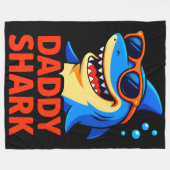 Daddy Shark Vaderdag geschenken Fleece Deken (Voorkant (Horizontaal))