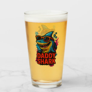 Daddy Shark Vaderdag geschenken Glas