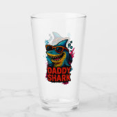 Daddy Shark Vaderdag geschenken Glas (Voorkant)