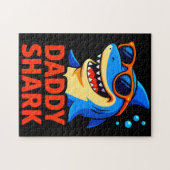 Daddy Shark Vaderdag geschenken Legpuzzel (Horizontaal)