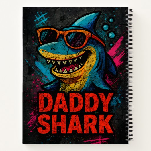 Daddy Shark Vaderdag geschenken Notitieboek (Achterkant)