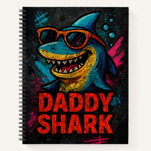 Daddy Shark Vaderdag geschenken Notitieboek (Voorkant)