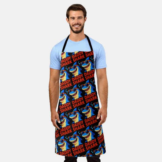 Daddy Shark Vaderdag geschenken Schort (Gedragen)