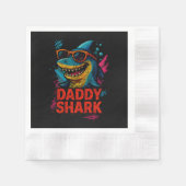 Daddy Shark Vaderdag geschenken Servet (Voorkant)