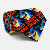 Daddy Shark Vaderdag geschenken Stropdas (Opgerold)