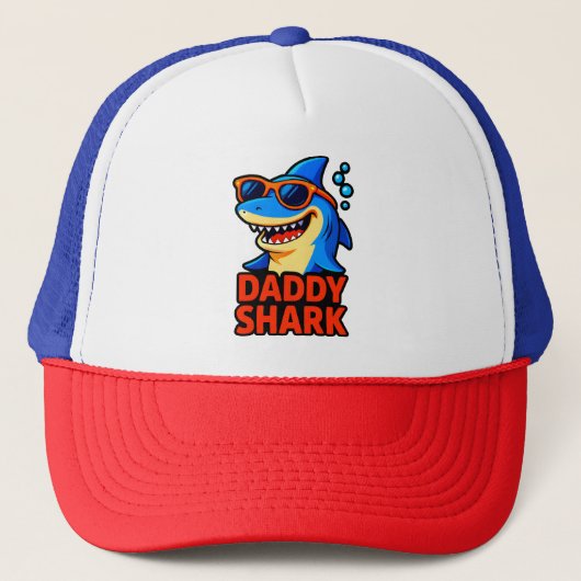 Daddy Shark Vaderdag geschenken Trucker Pet (Voorkant)