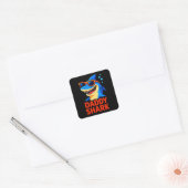 Daddy Shark Vaderdag geschenken Vierkante Sticker (Envelop)
