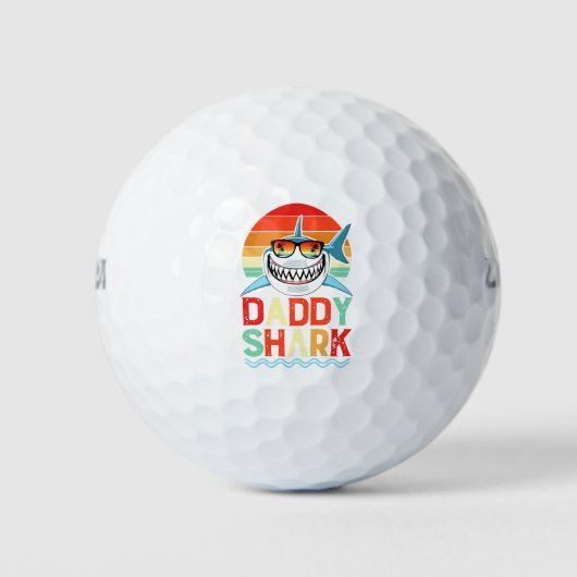 Daddy Shark Vaderdag Golfballen (Voorkant)