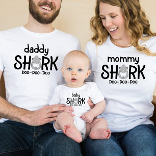 Daddy Shark Vaderdag Heren Witte T-Shirt