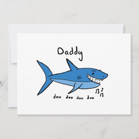 Daddy Shark Vaderdag Kaart (Voorkant)