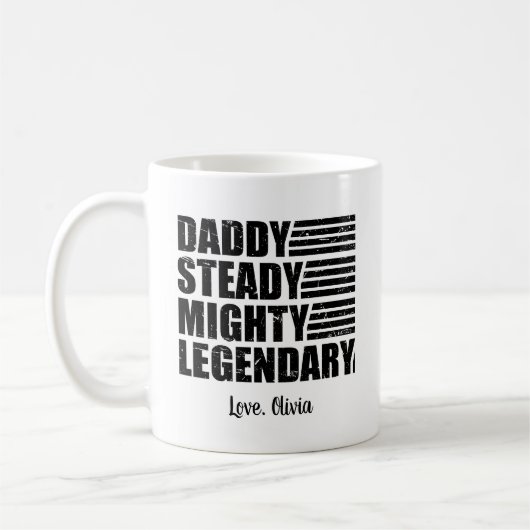 Daddy Steady Mighty Legendary Gepersonaliseerd Koffiemok (Links)