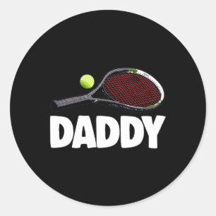 Daddy Tennis S Funny Vrouwen Tennis Speel T - shir Ronde Sticker